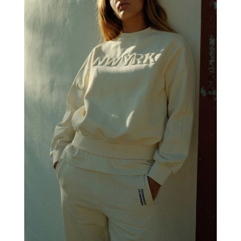 PENN&INK - Damen Sweater Print - Ecru