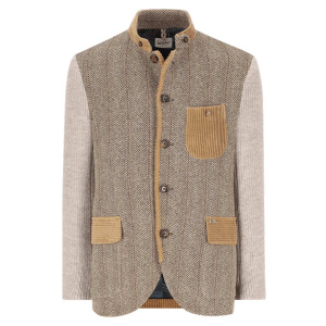 LUIS TRENKER - Herren Sakko - Lusandro Fischgrat Strick - Hellbraun/Hell